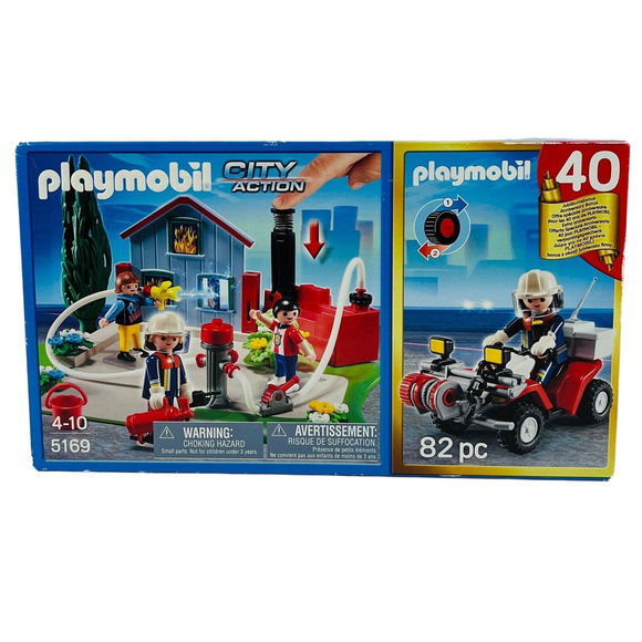 Playmobil 5169 City Action Fire Rescue w/Bonus Quad 40th Anniversary Compact Set - Picture 1 of 9